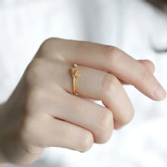 JuliaFashion-Adjustable Stainless Steel Initial Name Ring