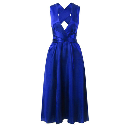 JuliaFashion-Deep V-Neck Split Streetwear Vestido