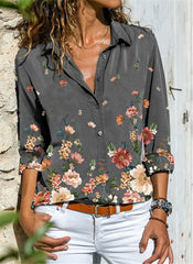 JuliaFashion - 2024 Women's Lapel Long Sleeve Casual Shirt