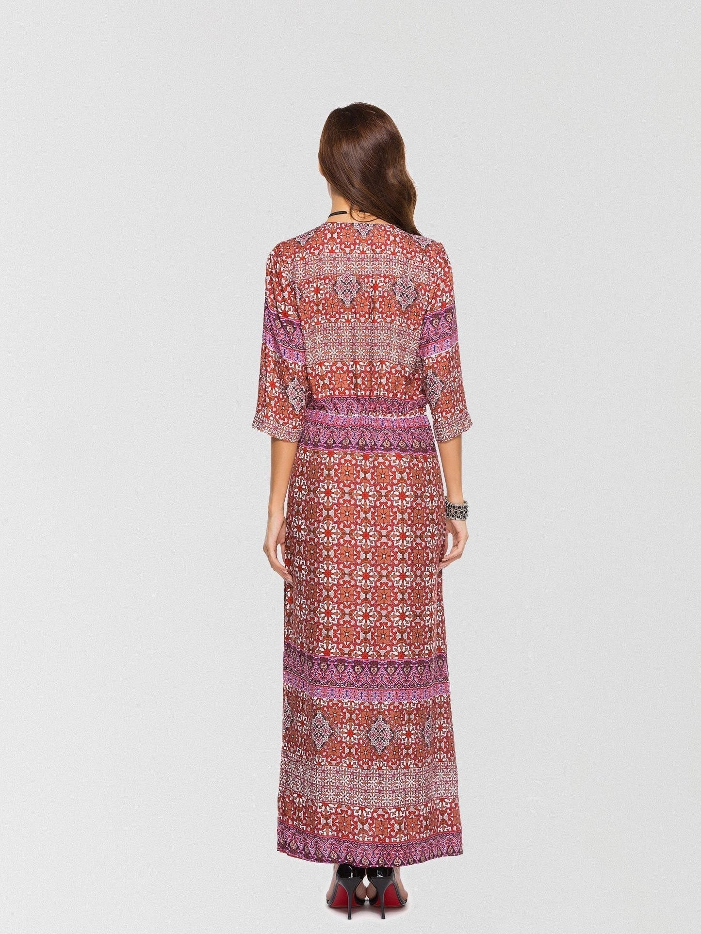 JuliaFashion-Embrace It Printed Button Down Maxi Dress