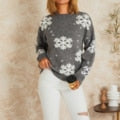 JuliaFashion - 2024 Winter Women's Sweater Knitted Fluffy Loose Casual Christmas Pullovers