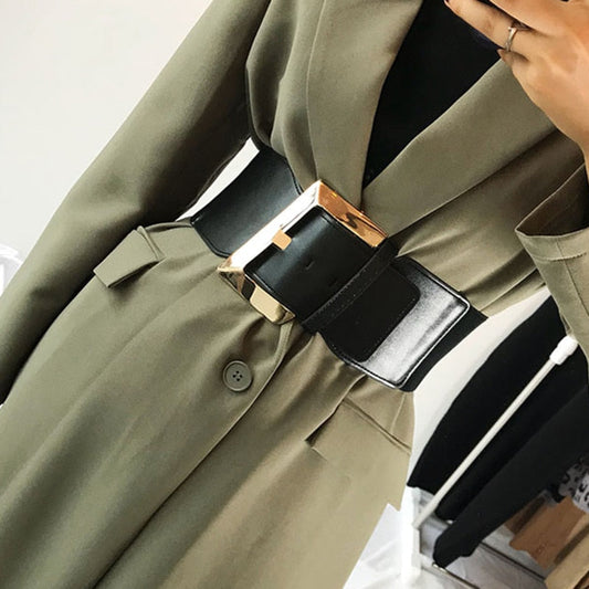 JuliaFashion - 2024 Waist Elastic Cummerbund Wide Stretch Big Dress Belt