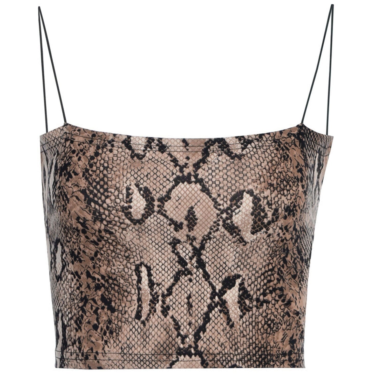 JuliaFashion - 2024 Snakeskin Prints Bare Midriff Cami Tops