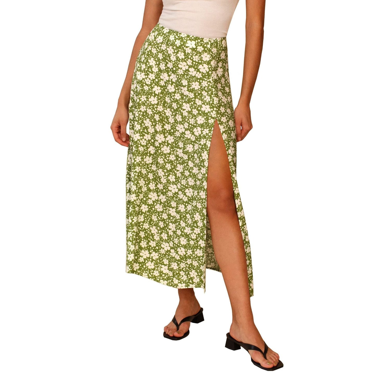 JuliaFashion-Beach Maxi Skirt with High Waist Skirt