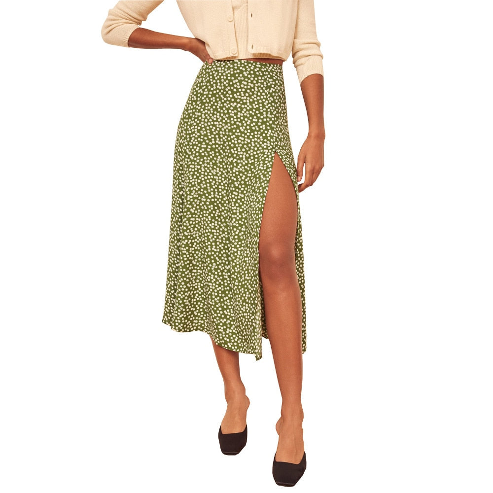 JuliaFashion-Beach Maxi Skirt with High Waist Skirt