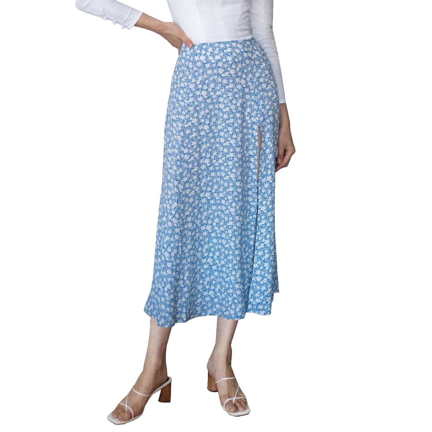 JuliaFashion-Beach Maxi Skirt with High Waist Skirt