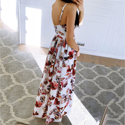 JuliaFashion-Elegant Sleeveless V-Neck Maxi Dress