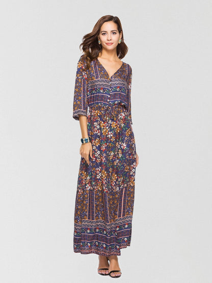 JuliaFashion - 2024Simply Sweet Floral Button Down Maxi Dress