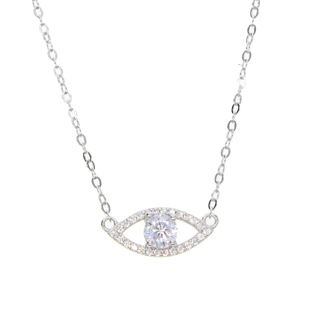 JuliaFashion-Lucky Evil Eye CZ Charm Necklace