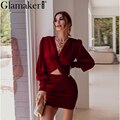 JuliaFashion - 2024 Sexy Deep V-Neck Bodycon Chic Lantern Dress