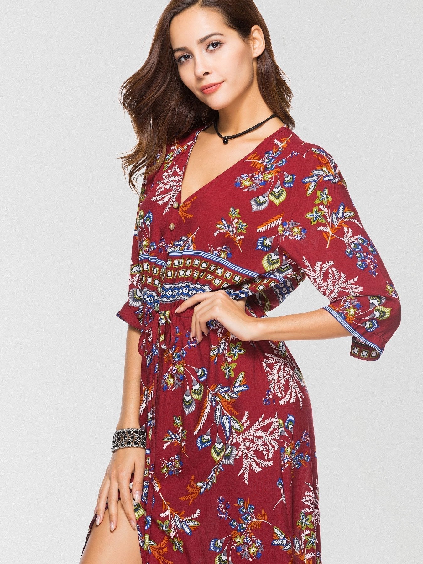 JuliaFashion-Going Somewhere Floral Button Down Maxi Dress