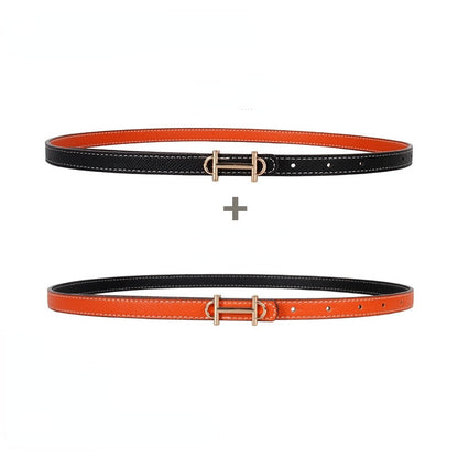 JuliaFashion-Luxury Brand Small Belt with Sweater Shirt