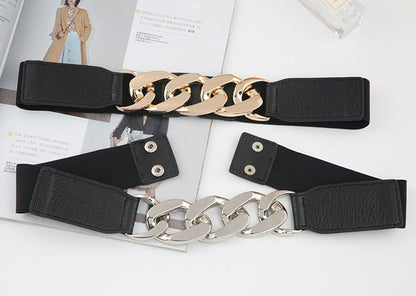 JuliaFashion - 2024 Punk Fashion Women Elastic Belts Decorative Waistband