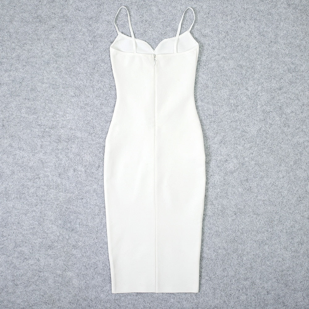 JuliaFashion - 2024 Sexy Bandage Spaghetti Strap Bodycon Dress