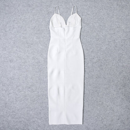 JuliaFashion - 2024 Sexy V-Neck Spaghetti Strap Club Celebrity Runway Dress