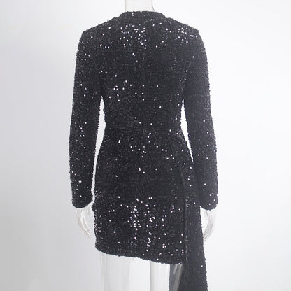 JuliaFashion - 2024 Sexy Sequin Hollow Out Cocktail Party Dresses