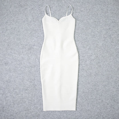 JuliaFashion - 2024 Sexy Bandage Spaghetti Strap Bodycon Dress