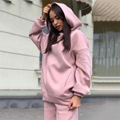 JuliaFashion - 2024 Two Piece Set Casual Fleece Tracksuit