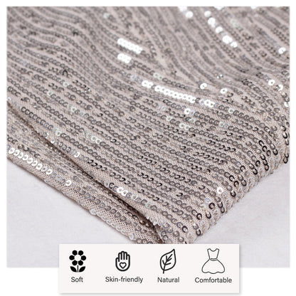 JuliaFashion - 2024 Sexy Silver Hollow Out Sequin Cocktail Dress