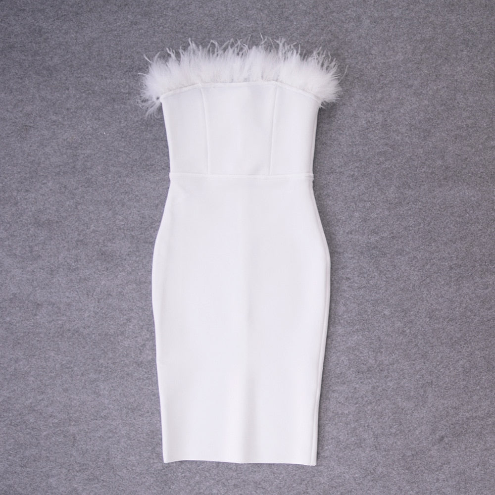 JuliaFashion - 2024 White Sexy Women HL Bandage Dresses