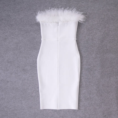 JuliaFashion - 2024 White Sexy Women HL Bandage Dresses