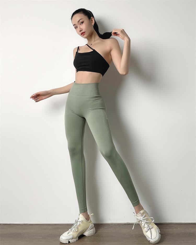 JuliaFashion-High Waist Workout Tights Sport Booty Scrunch Pants