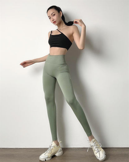 JuliaFashion-High Waist Workout Tights Sport Booty Scrunch Pants