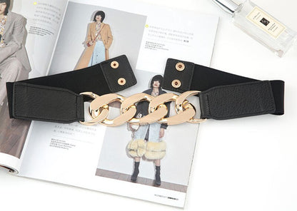 JuliaFashion - 2024 Punk Fashion Women Elastic Belts Decorative Waistband