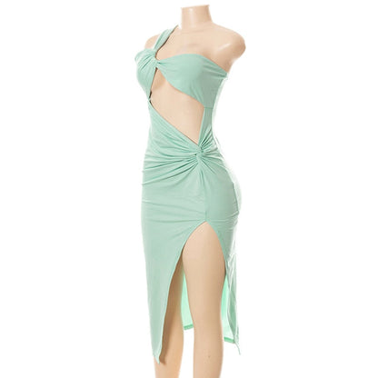 JuliaFashion - 2024 Sexy Cut Out Split Ruched Sleeveless Dresses