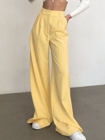 JuliaFashion-All-Match Pleated Casual Palazzo Pants