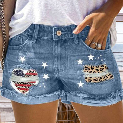 JuliaFashion - 2024 Women High Waist Short Jeans Street Ripped Denim Shorts