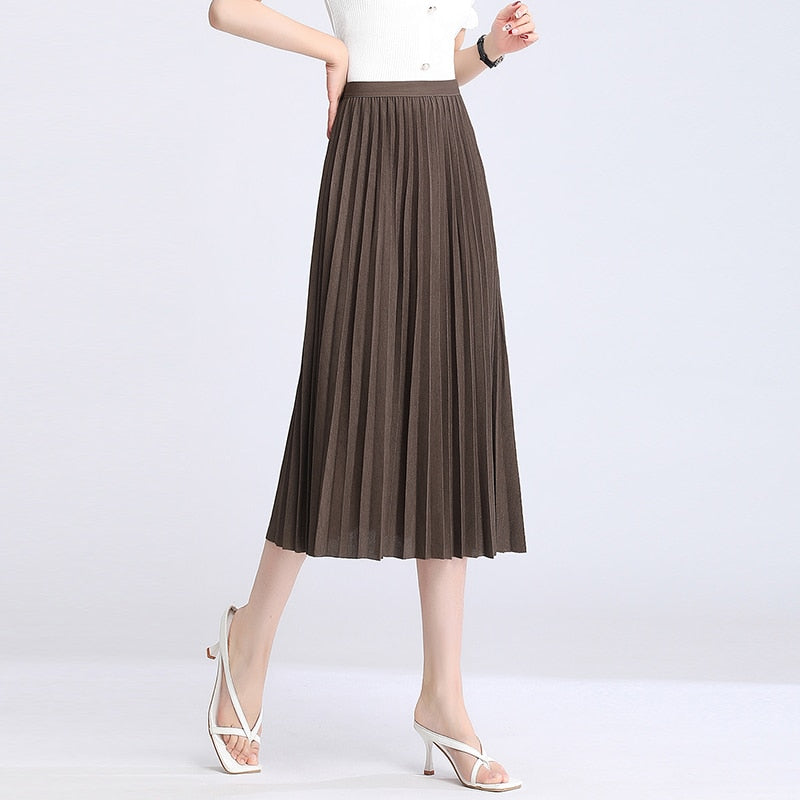 JuliaFashion - 2024 Simply Classic High Waist A-line Skirt