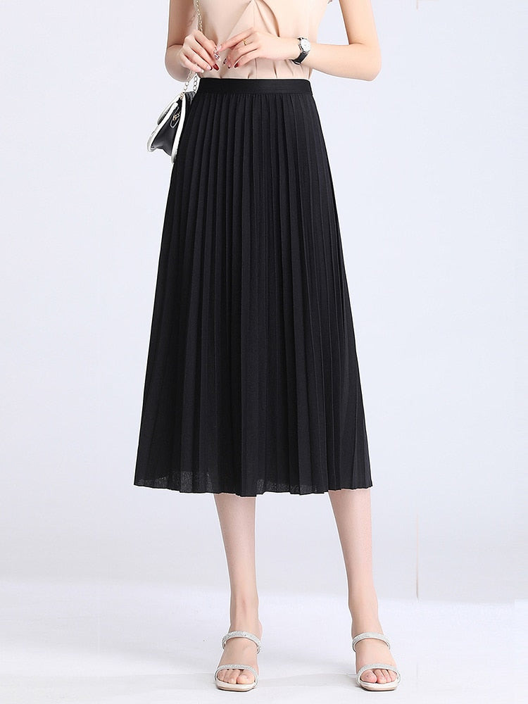 JuliaFashion - 2024 Simply Classic High Waist A-line Skirt