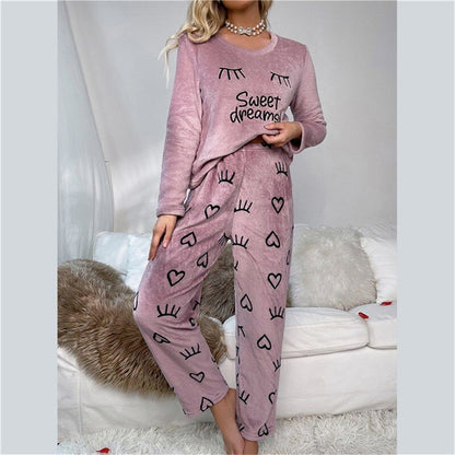 JuliaFashion-Hooded Rabbit Ear Winter Warm Flannel Pajama