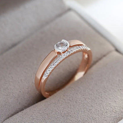 JuliaFashion - 2024 Slim Design Natural Zircon Silver Ring