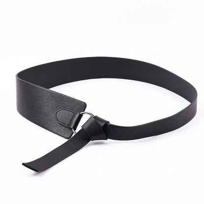JuliaFashion - 2024 Retro Solid Color PU Leather Wide Corset Belt