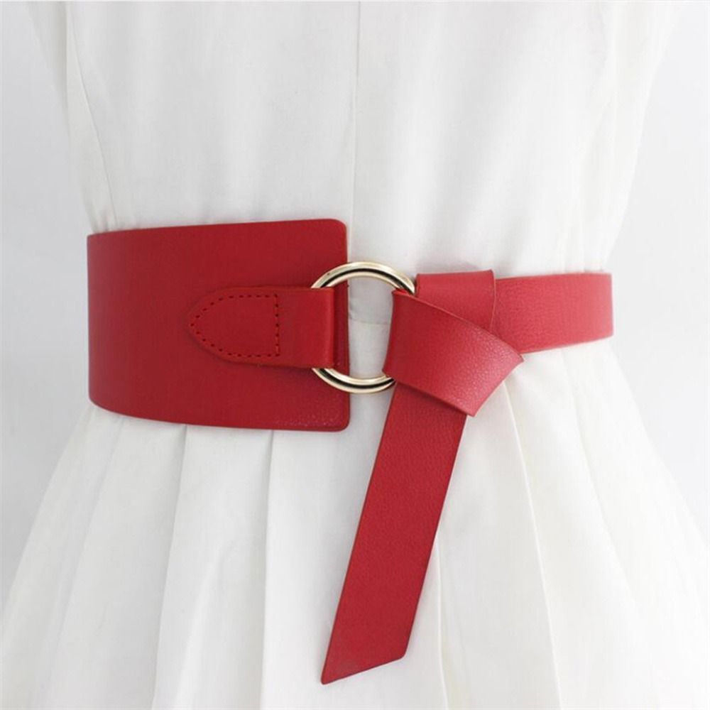 JuliaFashion - 2024 Retro Solid Color PU Leather Wide Corset Belt