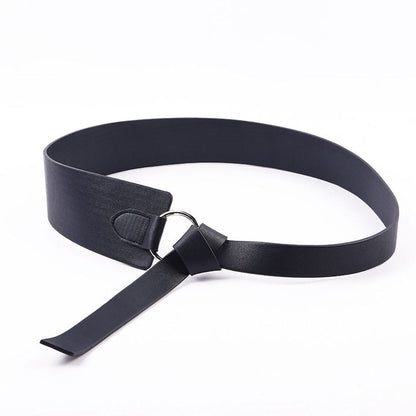 JuliaFashion - 2024 Retro Solid Color PU Leather Wide Corset Belt