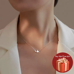JuliaFashion-Cute White Dove Silver Necklace