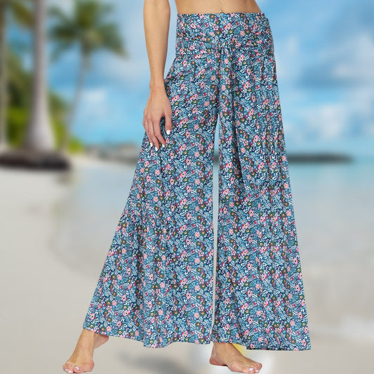 JuliaFashion-Bohemian Style Digital Print Floor-Length Pants