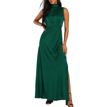 JuliaFashion-Fashion Formal Satin Occasion Maxi Dress