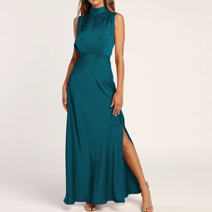 JuliaFashion-Fashion Formal Satin Occasion Maxi Dress