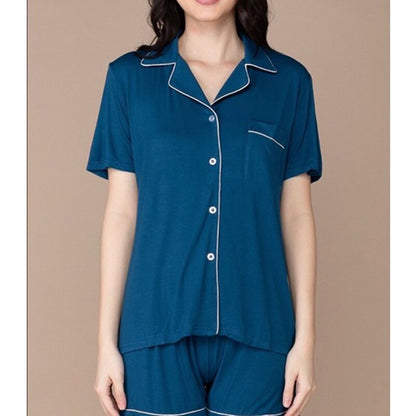 JuliaFashion-Cozy Short Sleeve Lounge Wear