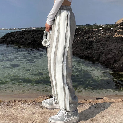 JuliaFashion-Loose Drawstring Casual Tracksuit Pant