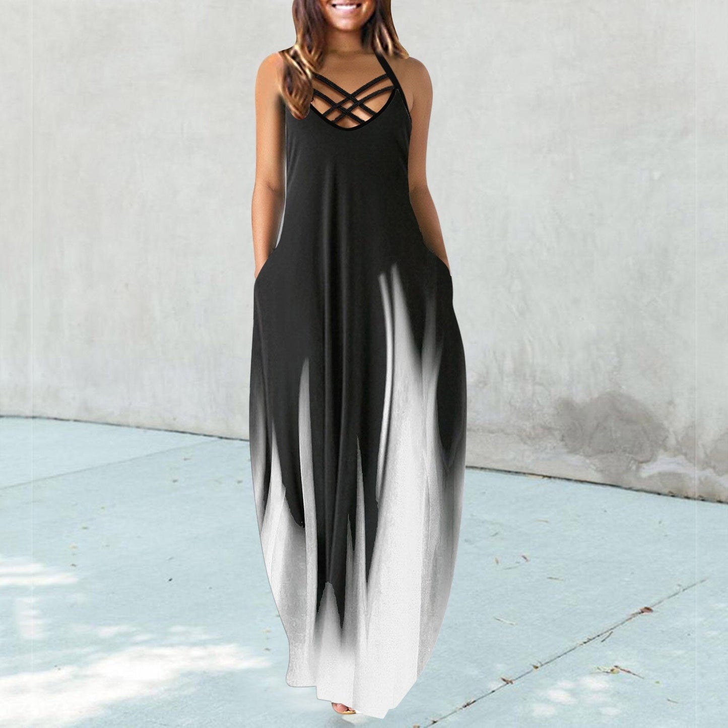 JuliaFashion-Bohemian Sleeveless Elegant Robe Boho Dress