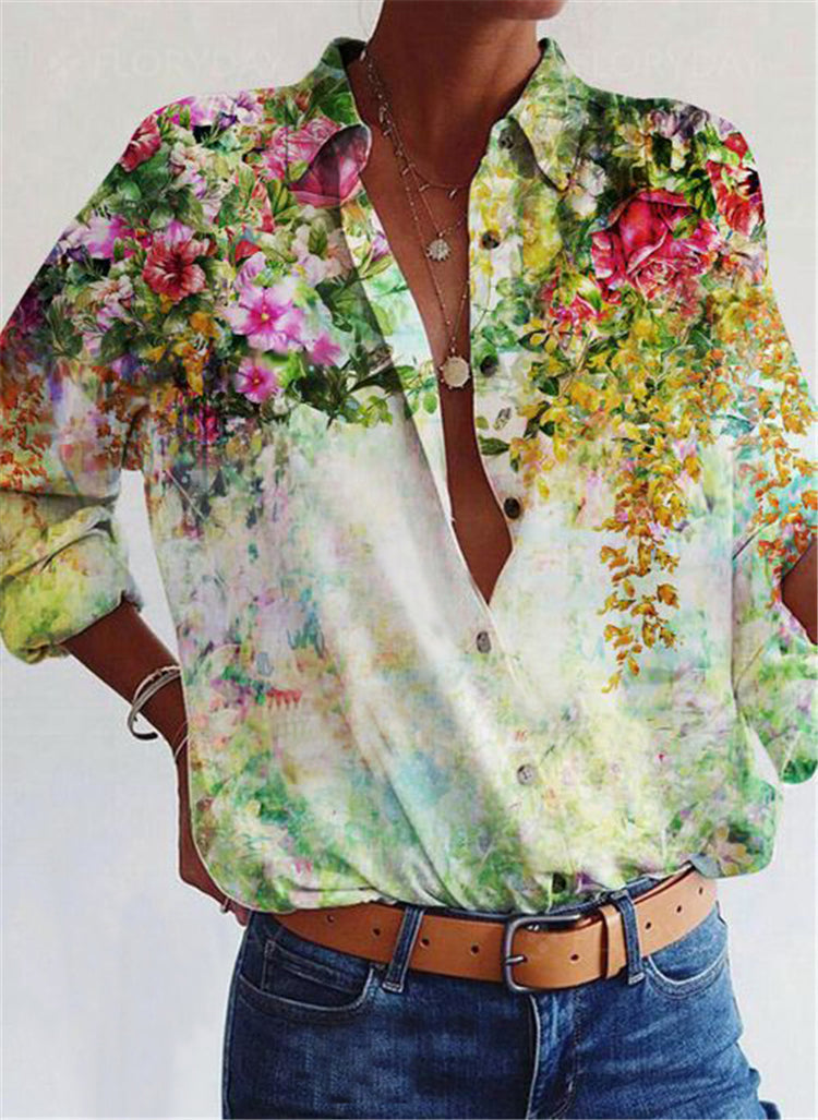 JuliaFashion - 2024 Women Loose Casual Long-sleeved Shirts Blouses