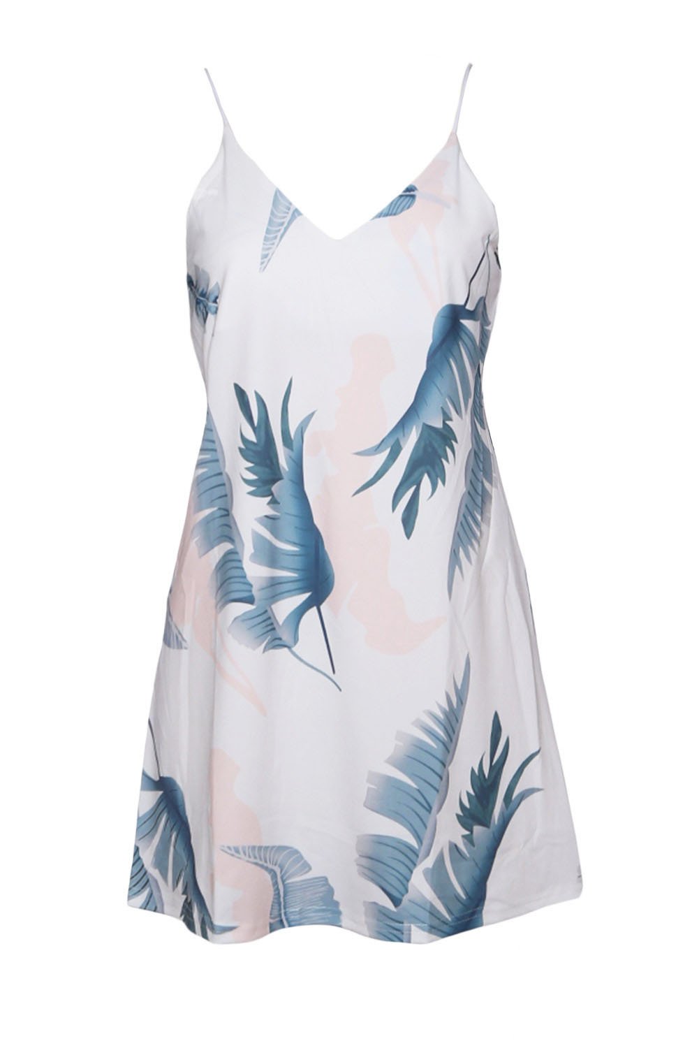 JuliaFashion-2024 women Leaf Print Mini Dress