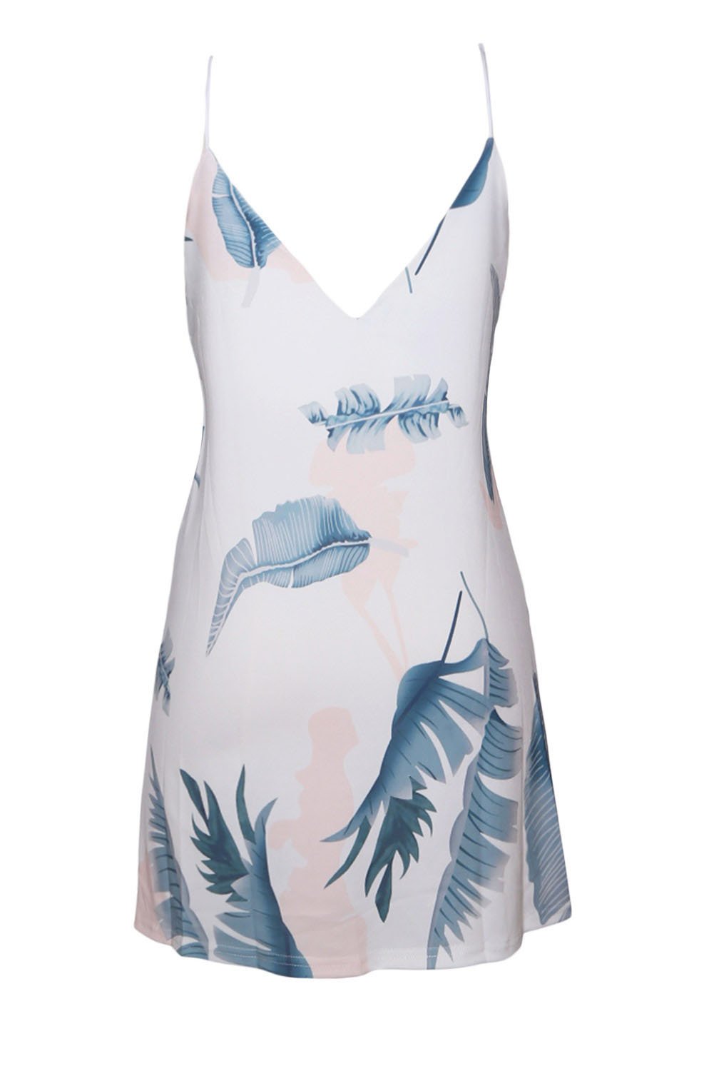 JuliaFashion-2024 women Leaf Print Mini Dress