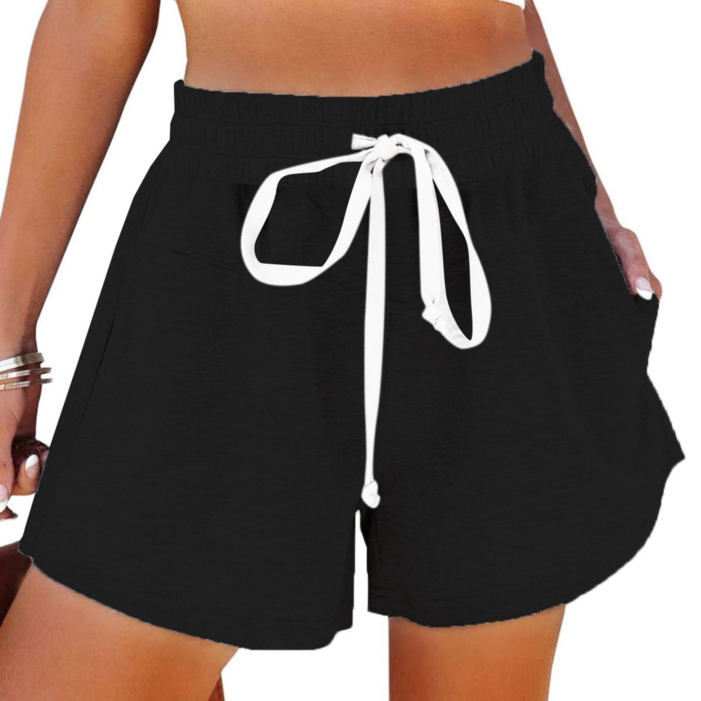 JuliaFashion-Lace-Up Women's Running Jogging Shorts