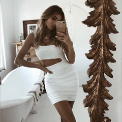 JuliaFashion - Sexy Hollow Out Bodycon Mini Dress